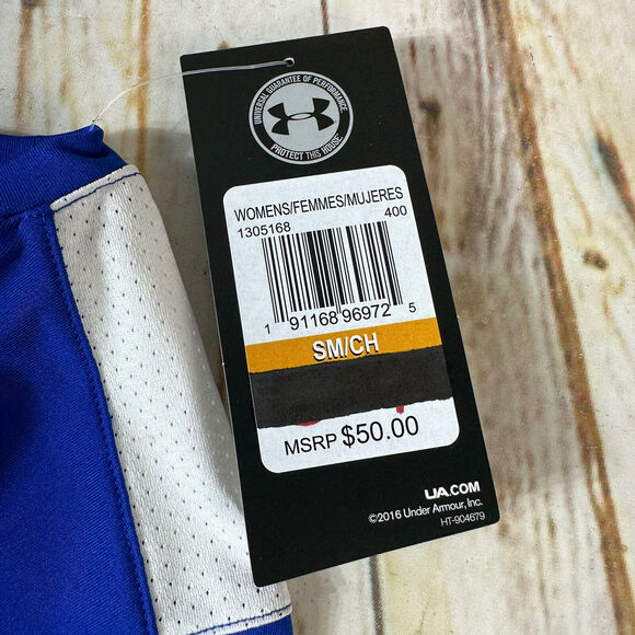 NEW Under Armour FITTED Womens Size Small Blue HeatGear Athletic T Shirt Top Tee - Picture 9 of 10